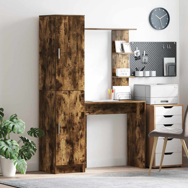 vidaXL Bureau 2 pcs Gerookt eiken