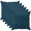 vidaXL Kussensloop 6 pcs HOUTEN Blauw 80 x 80 cm Fluweel