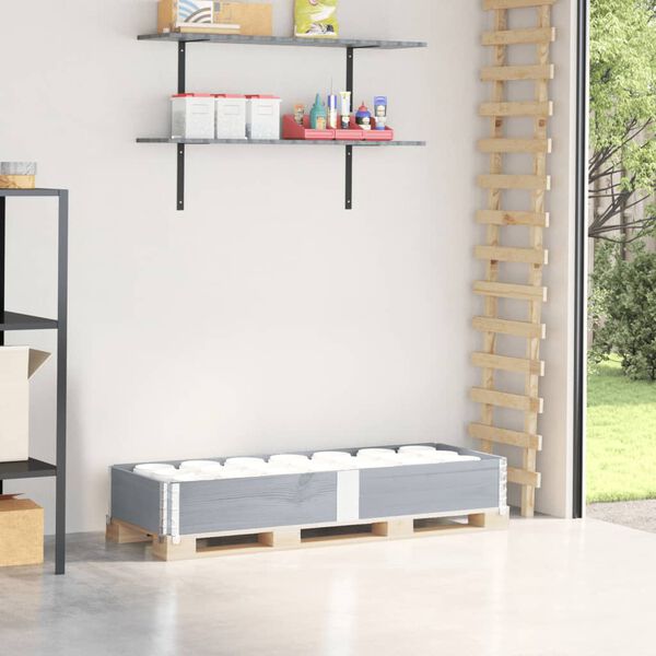 vidaXL Palletopzetrand 150x50 cm massief grenenhout grijs