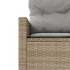 vidaXL Tuinbank met tafel en kussens rond poly rattan beige