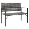 vidaXL Tuinbank 2-zits poly rattan grijs