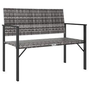 vidaXL Tuinbank 2-zits poly rattan grijs