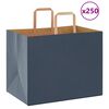 vidaXL Papieren zakken 250 st met hengsels 32x22x24 cm blauw