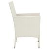 vidaXL 5-delige Tuinset met kussens poly rattan wit