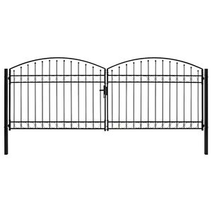 vidaXL Hekpoort ASSEN dubbele deur met gebogen bovenzijde staal 400x150 cm
