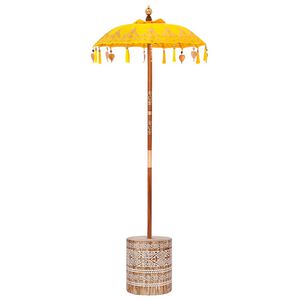 vidaXL Balinese parasol met basis Geel 95 x 95 x 260 cm