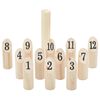 vidaXL 13-delige Nummerkubb spelset met draagtas massief grenenhout