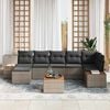 vidaXL Tuin Sofa Set met kussen 8 pcs Grijs poly rattan