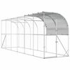 vidaXL Kippenhok Tegen de Muur zilver 600 x 150 x 215 cm