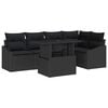 vidaXL Tuin Sofa Set met kussen met opslag 6 pcs Zwart poly rattan
