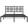 vidaXL Bedframe met hoofdbord metaal zwart 140x190 cm