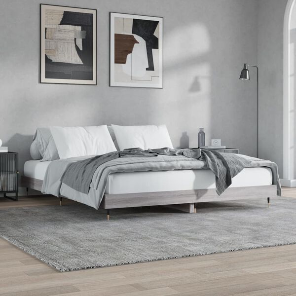 vidaXL Bedframe zonder matras 160x200 cm spaanplaat grijs Sonoma