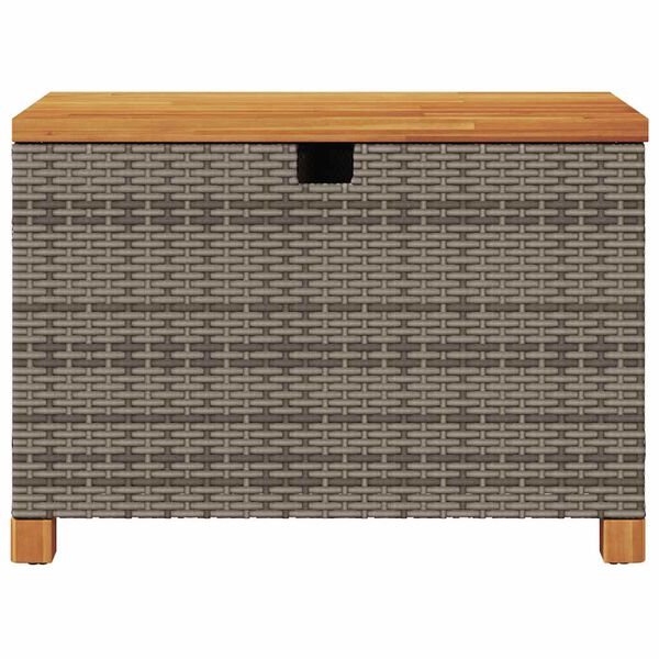 vidaXL Tuinbox 80x40x48 cm poly rattan en acaciahout grijs