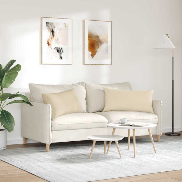 vidaXL Sofa Kussens 2 pcs Cr&egrave;me 80 x 40 cm Stof