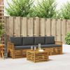 vidaXL Sofa-Sets 5 pcs Natuurlijk en Antraciet Massief Acaciahout