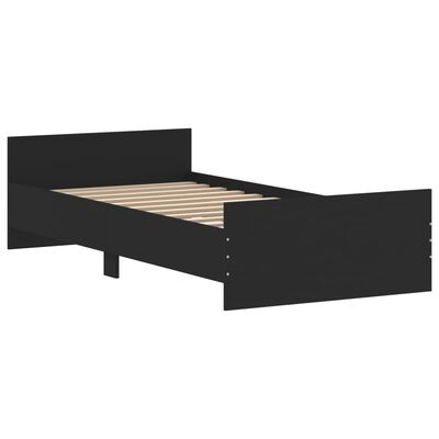 vidaXL Bedframe bewerkt hout zwart 100x200 cm