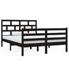vidaXL Bedframe massief hout zwart 135x190 cm