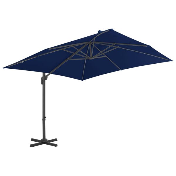 vidaXL Zweefparasol met aluminium paal 3x3 m azuurblauw