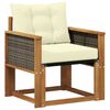 vidaXL Buiten Midden Sofa Massief Acaciahout en Textilene Naturel