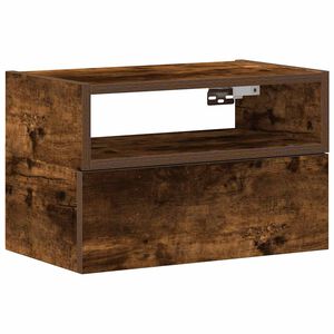 vidaXL Nachtkastje wandgemonteerd 45x26x28,5 cm gerookt eikenkleurig