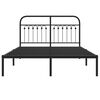 vidaXL Bedframe met hoofdbord metaal zwart 140x190 cm