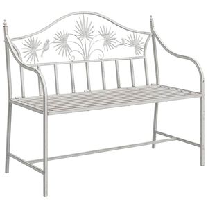 vidaXL Tuinbank Antiek wit 104 x 52,5 x 89 cm Staal