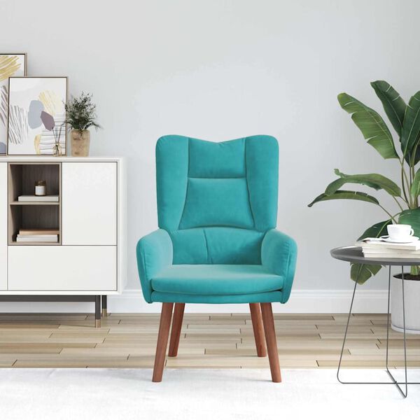 vidaXL Fauteuil Turquoise 63 x 67 x 94 cm Fluweel
