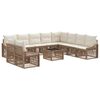 vidaXL Tuinbankenset 11 pcs Beige poly rattan
