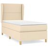 vidaXL Boxspring met matras stof cr&egrave;mekleurig 90x200 cm