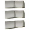 vidaXL Keerwand 6 st 60 x 12 x 30 cm Roestvrij staal zilver