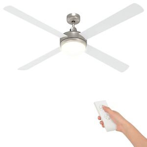 vidaXL Plafondventilator met licht en afstandsbediening &Oslash; 130 cm Wit