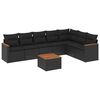 vidaXL 8-delige Loungeset met kussens poly rattan zwart