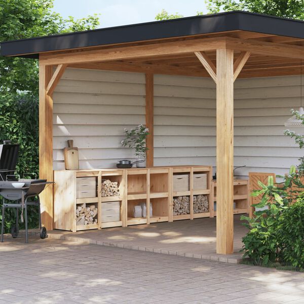 vidaXL Keukenkasten voor buiten 3 st massief grenenhout