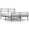 vidaXL Bedframe met voetbord zonder matras metaal zwart 160x200 cm