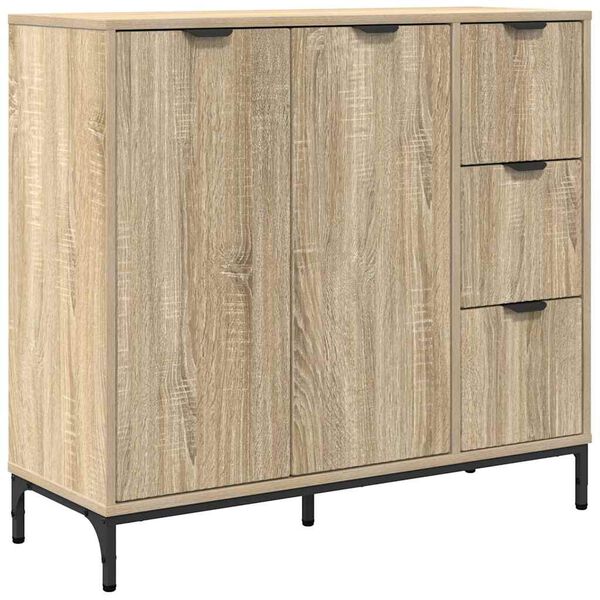 vidaXL Dressoir met lade Sonoma Eiken 89,5 x 33 x 82 cm Bewerkt hout