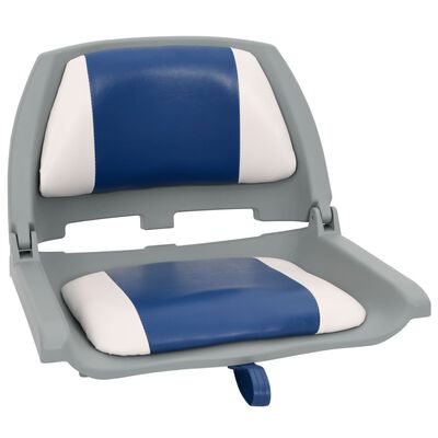 vidaXL 4-delige Bootstoelenset inklapbaar 48x51x41 cm blauw en wit