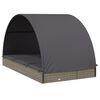 vidaXL Ligbed 2-persoons met rond dak 211x112x140 cm poly rattan grijs