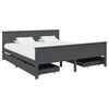 vidaXL Bedframe met 4 lades massief grenenhout donkergrijs 200x200 cm