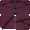 vidaXL Parasol Bordeaux Rood 372 x 198 x 243 cm Polyester en Aluminium