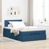 vidaXL Bed poef met matras en LED's 120x200 cm stof blauw