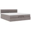 vidaXL Ottoman bed met matras 180x200cm stof taupe