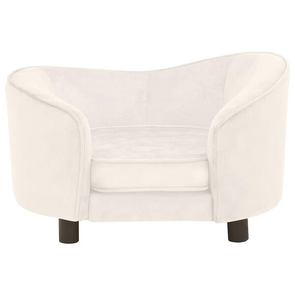 vidaXL Hondenbank 69x49x40 cm pluche crèmekleurig