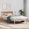 vidaXL Bedframe met hoofdeinde Bruin 75 x 190 cm Massief grenenhout