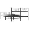 vidaXL Bedframe met hoofd- en voeteneinde metaal zwart 150x200 cm