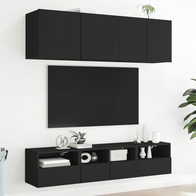 vidaXL Tv-wandmeubel 40x30x30 cm bewerkt hout zwart