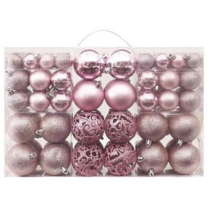 vidaXL 100-delige Kerstballenset roze