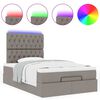 vidaXL Ottoman bed met matras en LED's 120x190 cm stof taupe