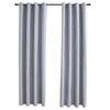 vidaXL Gordijn verduisterend met metalen ringen 2 st 140x175 cm grijs