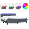vidaXL Boxspring met matras en LED fluweel donkergrijs 200x210 cm