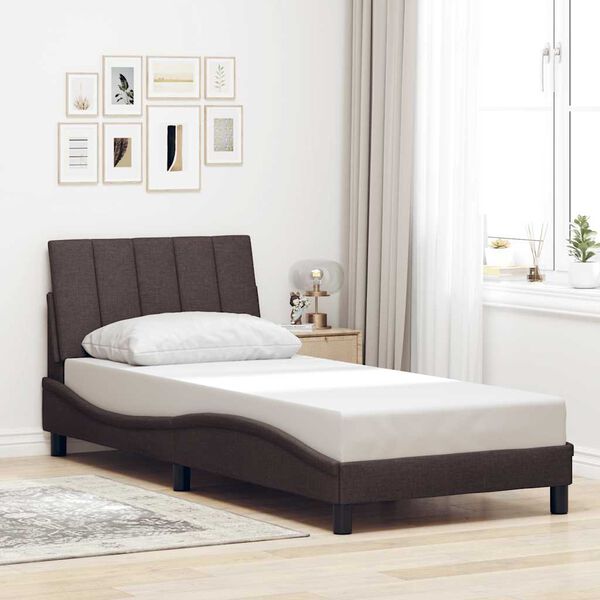vidaXL Bedframe zonder matras "Hanko" 90x200 cm stof donkerbruin